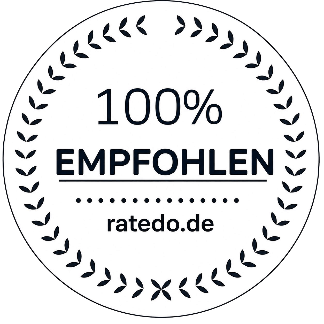 Ratedo Siegel 100% Empfohlen Bewertungen von Liebeslicht Perlenzauber