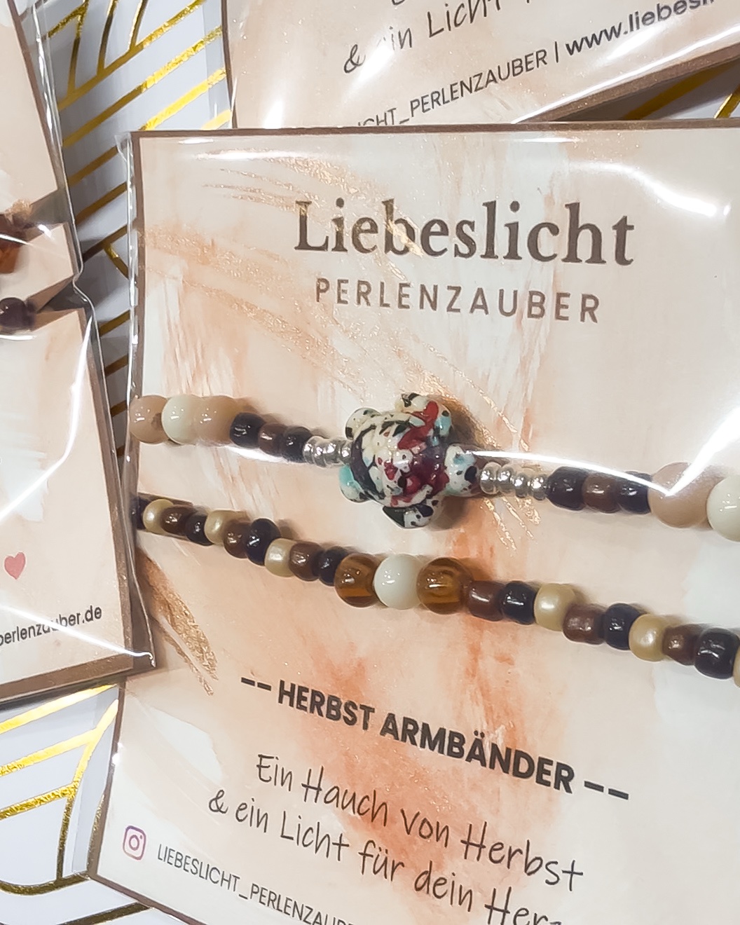 Herbst-Set braun – 2 Perlenarmbänder – Bild 2