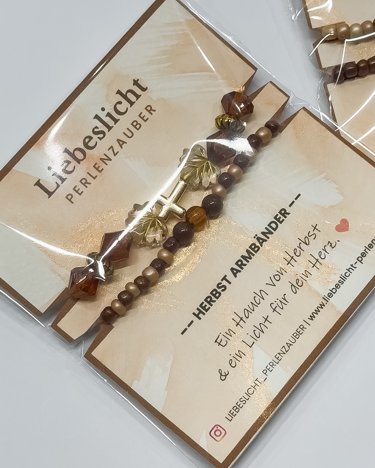 Herbst-Set braun – 2 Perlenarmbänder – Bild 4