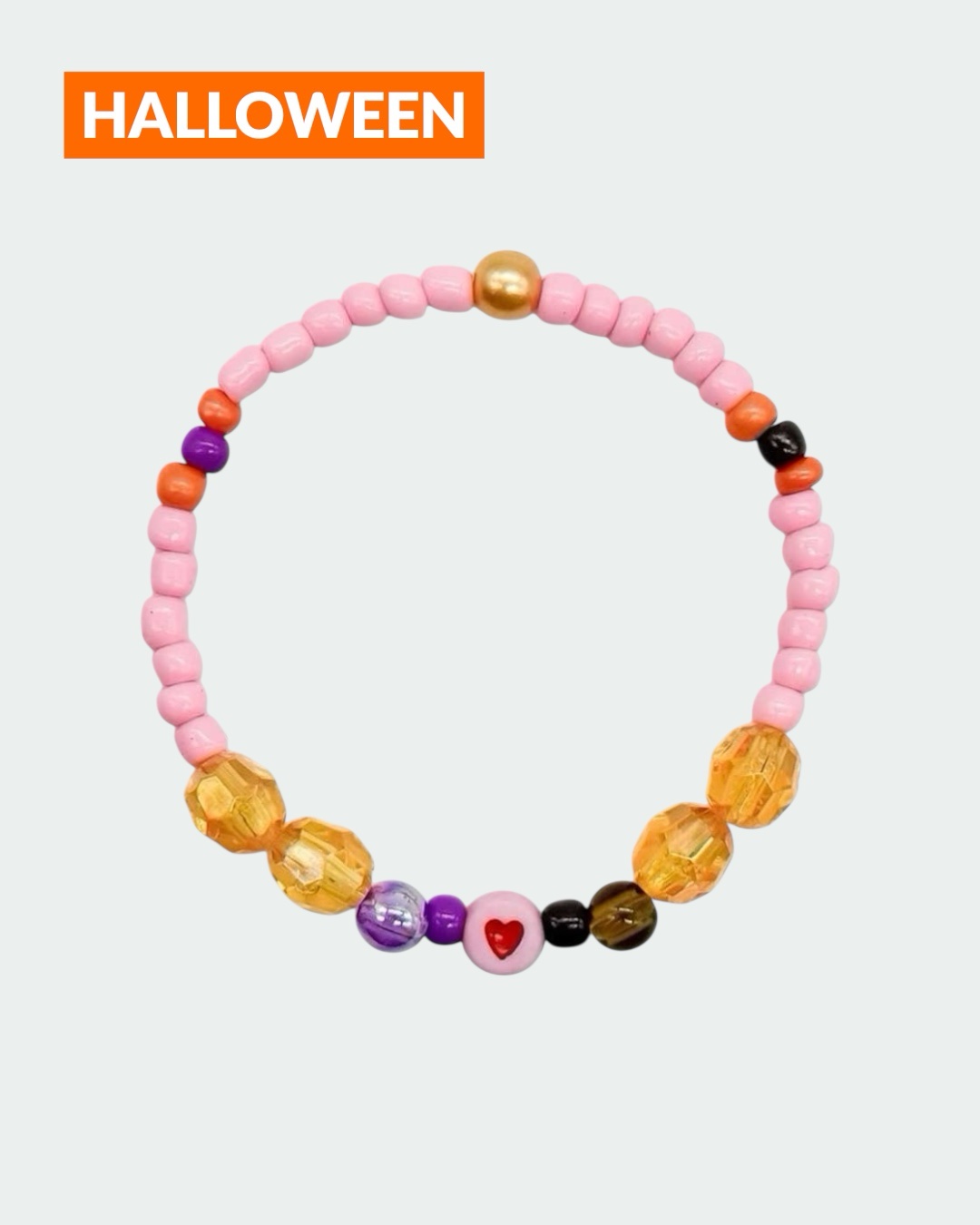 Rosa Blooming Heart – Halloween Edition – Perlenarmband – Bild 1