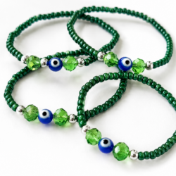 Grüner Schutzblick – Kristall-Nazar Perlenarmband für Glaube, Licht & Schutz - Thumbnail Image 3