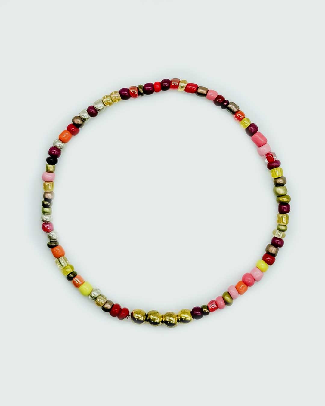 Sunset Glow – buntes Perlenarmband mit Gold-Akzenten – Bild 1