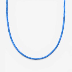 Perlenkette-Halskette-3mm-Glasperlen-mittelblau-Liebeslicht-Perlenzauber
