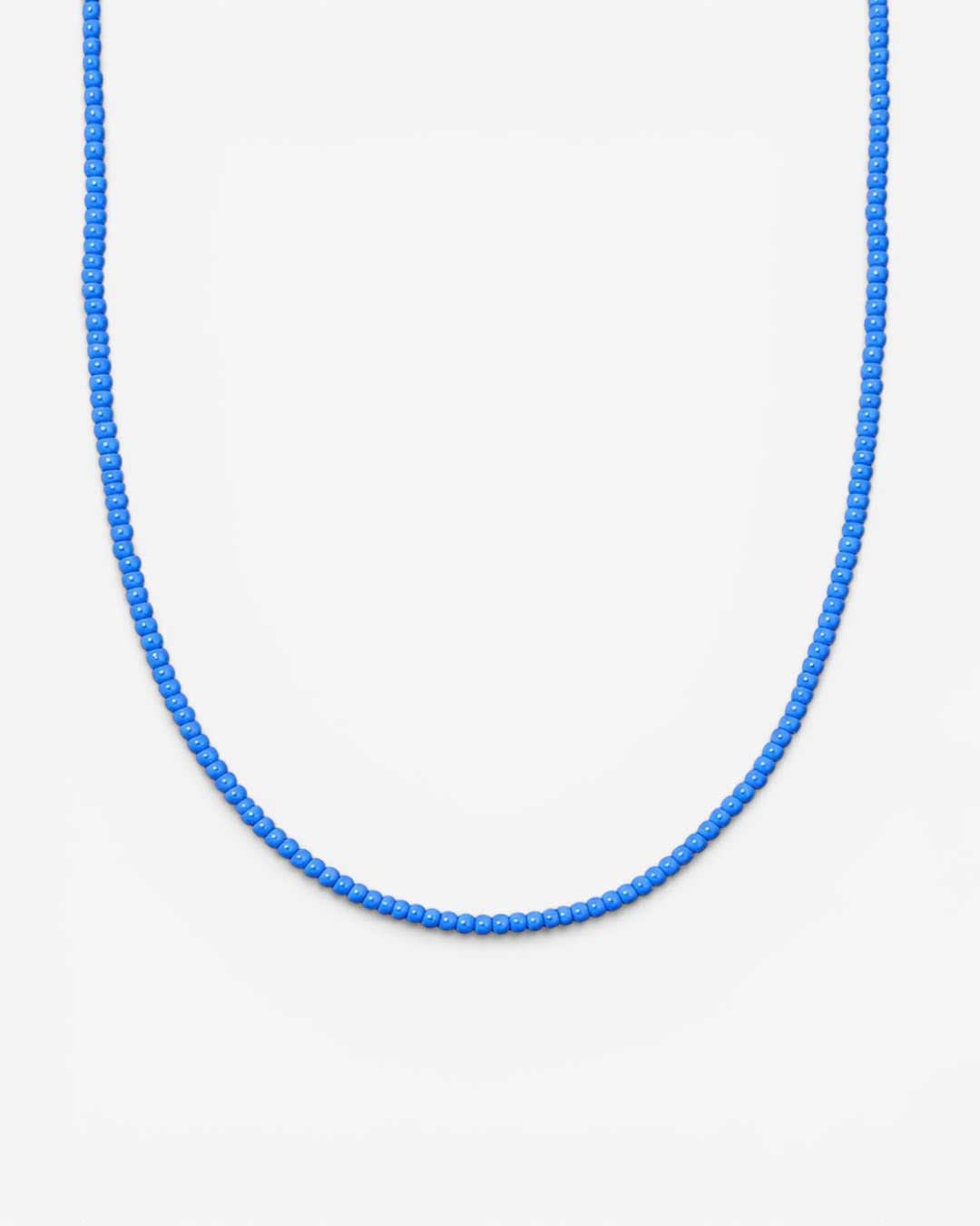 Perlenkette-Halskette-3mm-Glasperlen-mittelblau-Liebeslicht-Perlenzauber