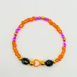 Oranges Herz – Halloween-Edition – Perlenarmband - Thumbnail Image 2