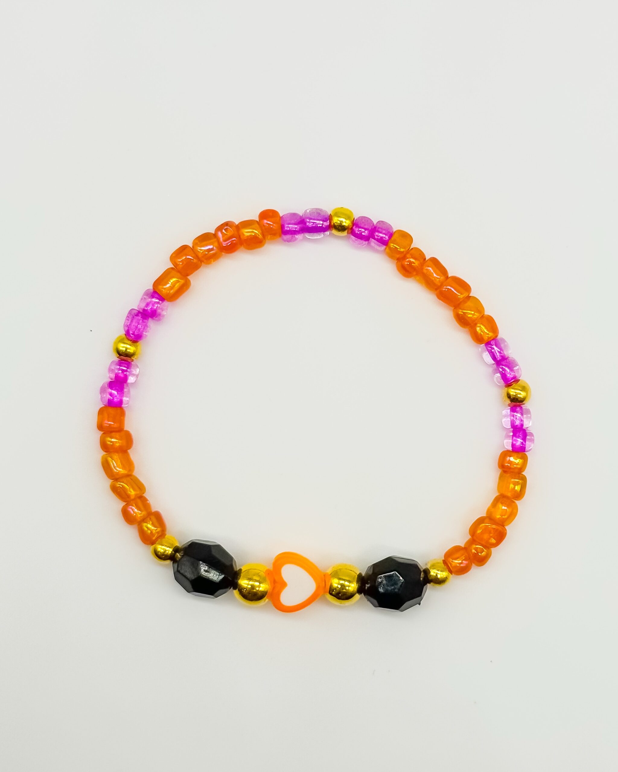 Oranges Herz – Halloween-Edition – Perlenarmband – Bild 2
