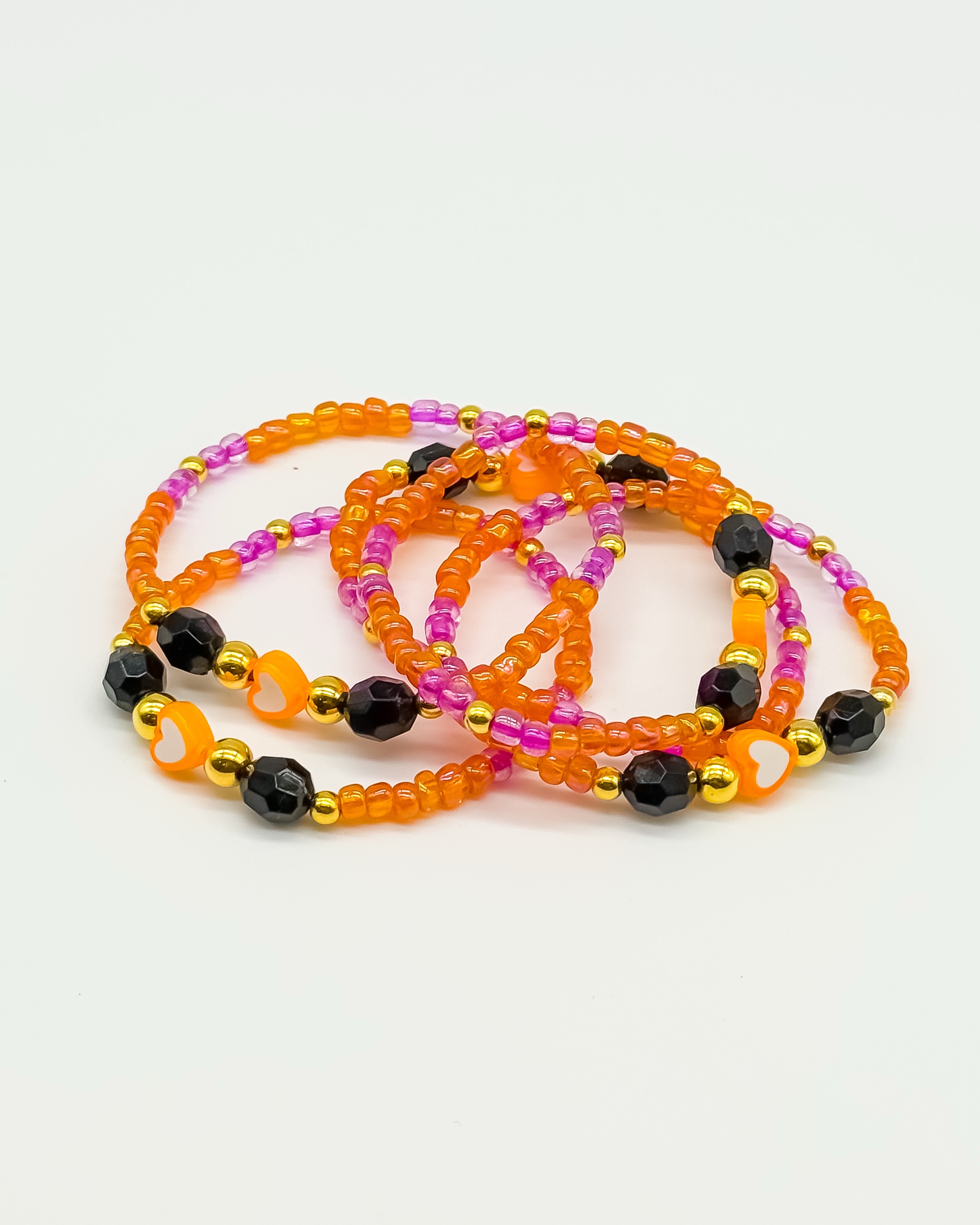 Oranges Herz – Halloween-Edition – Perlenarmband – Bild 4
