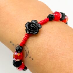 Schwarze Rose – Halloween-Edition – Perlenarmband - Thumbnail Image 2