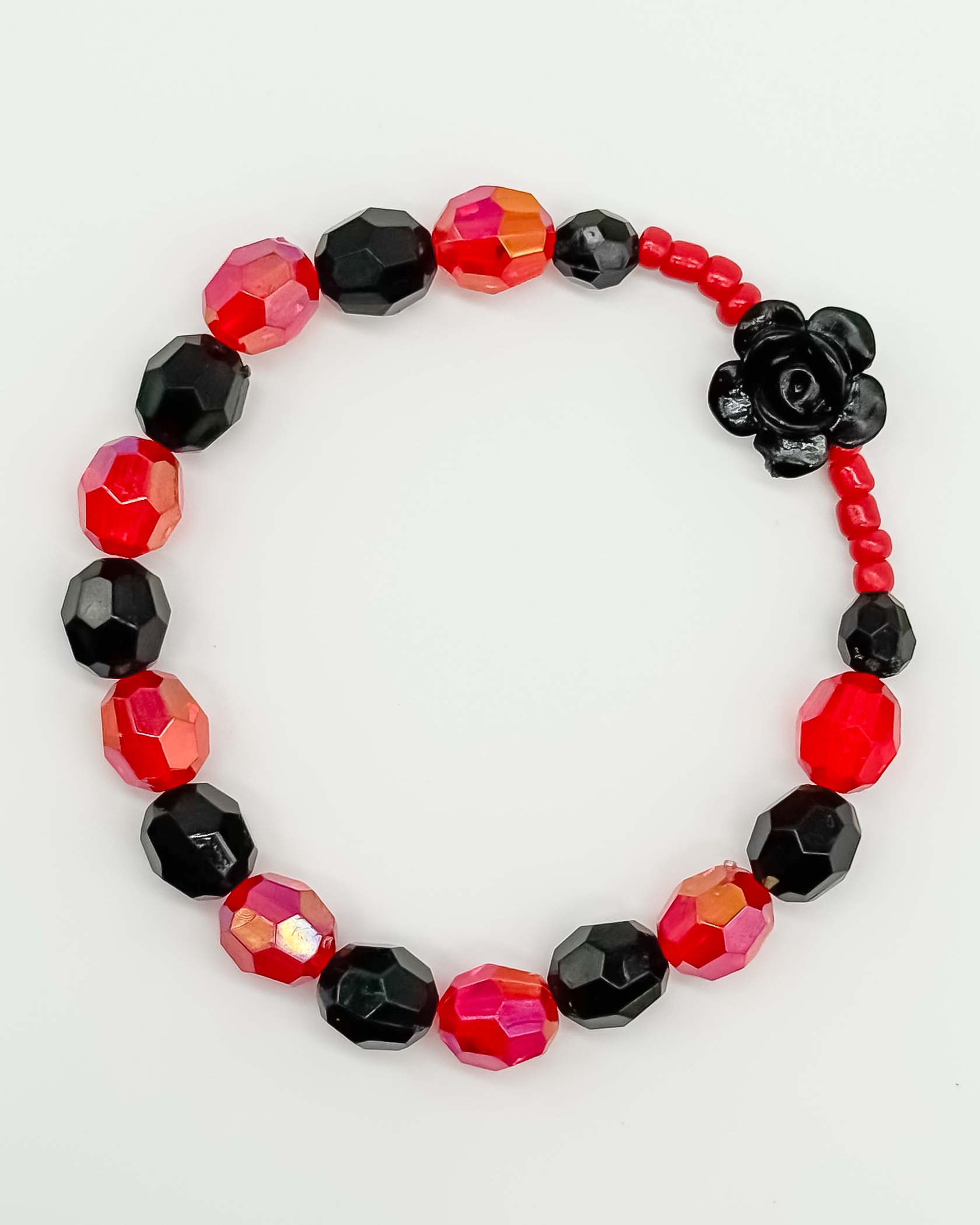 Schwarze Rose – Halloween-Edition – Perlenarmband – Bild 3