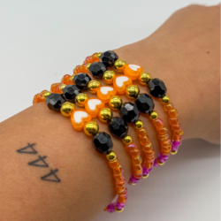 Oranges Herz – Halloween-Edition – Perlenarmband - Thumbnail Image 3