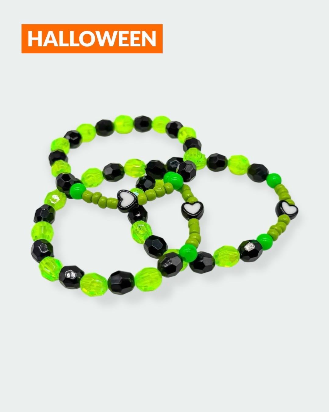 Beetlejuice Heart  – Halloween-Edition – Perlenarmband – Bild 1