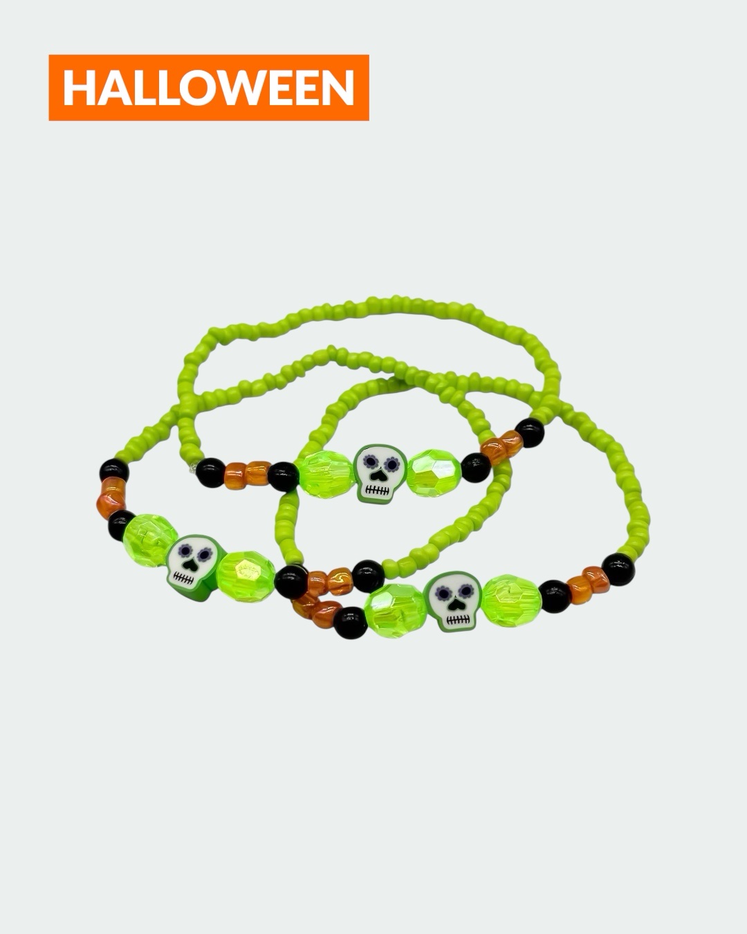 Green Skull – Halloween-Edition – Perlenarmband – Bild 1