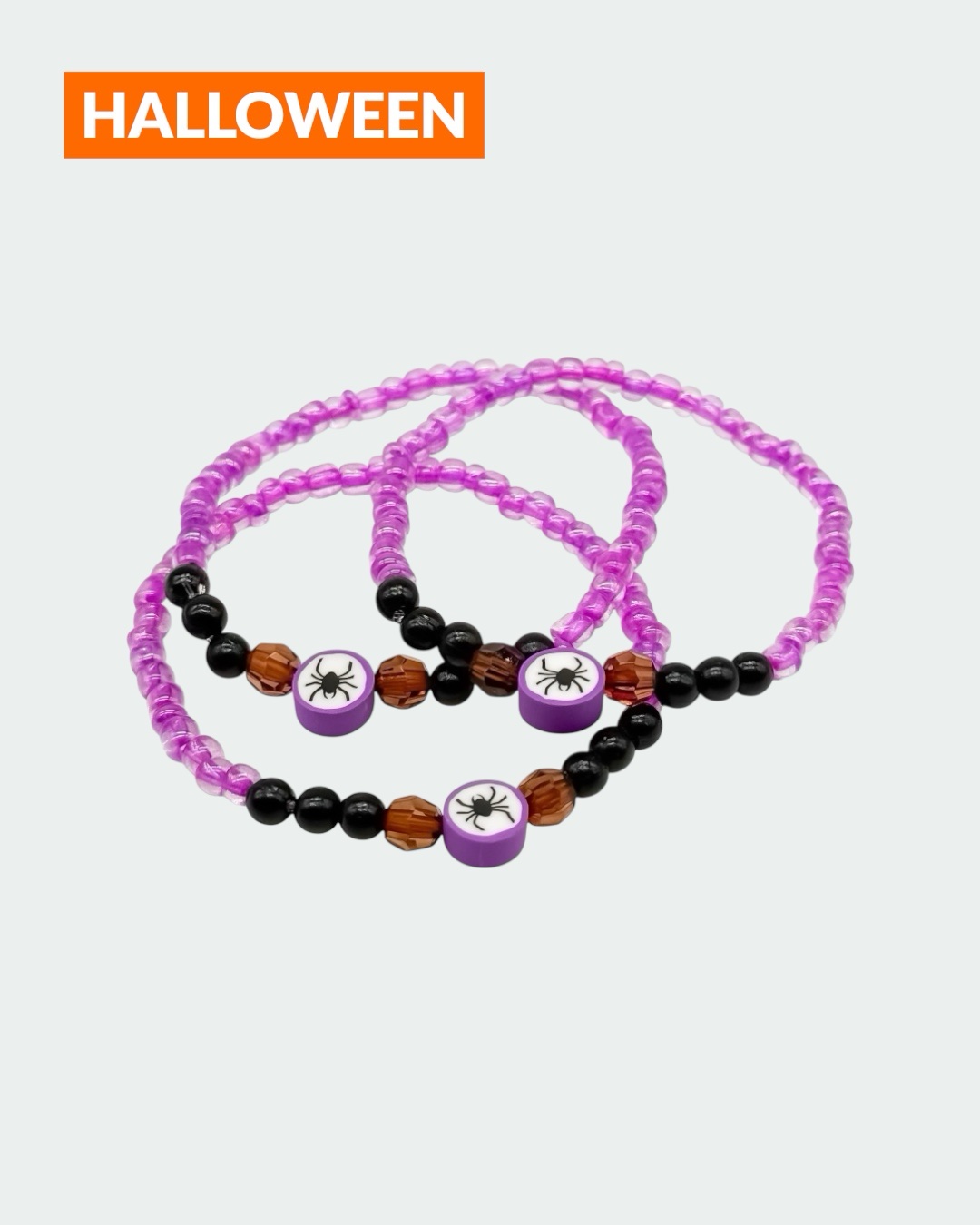 Lila Spiderdream – Halloween-Edition – Perlenarmband – Bild 1