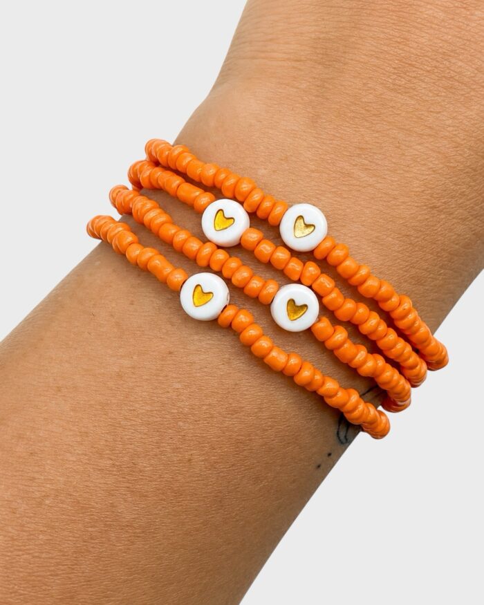 Orange Heart – Perlenarmband mit Herzperle für Liebe, Selbstliebe & Weiblichkeit