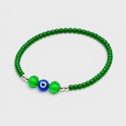 Grüner Schutzblick – Kristall-Nazar Perlenarmband für Glaube, Licht & Schutz - Thumbnail Image 1