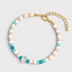 Aqua Balance – zartes Perlenarmband mit Kristallakzent - Thumbnail Image 1
