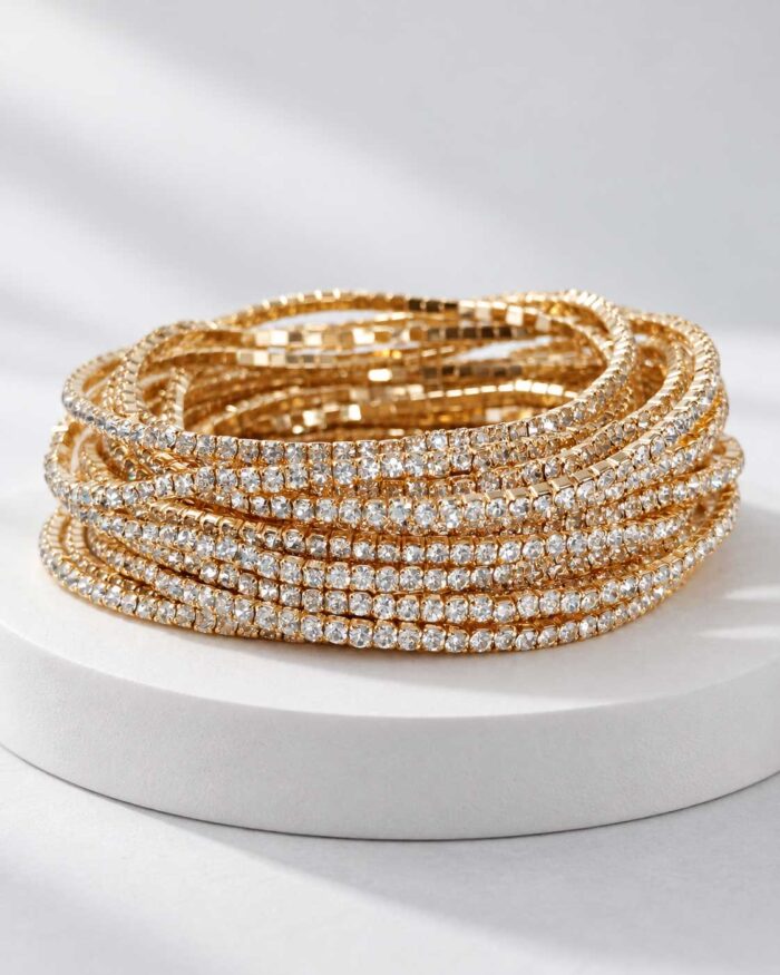 Warme Glitzerarmbänder in Gold – Funkelnde Farbkollektion