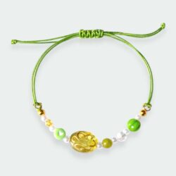 Handmade Perlenarmband grün mit Herz – stilvolle Herzenergie Kollektion von Liebeslicht