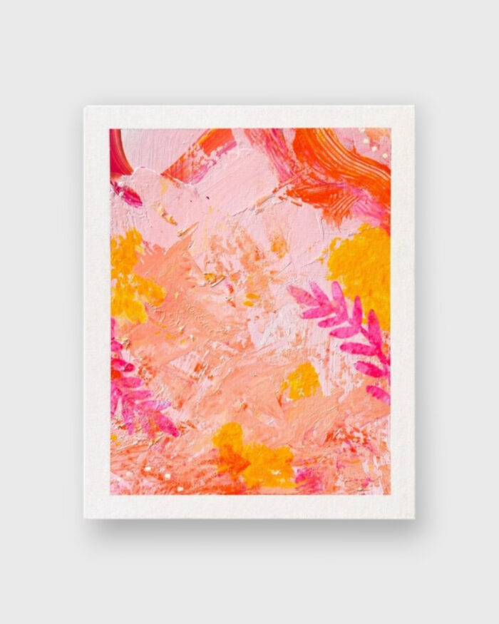 Pinke Blütezeit – abstraktes Originalkunstwerk, ca. 24 × 30 cm