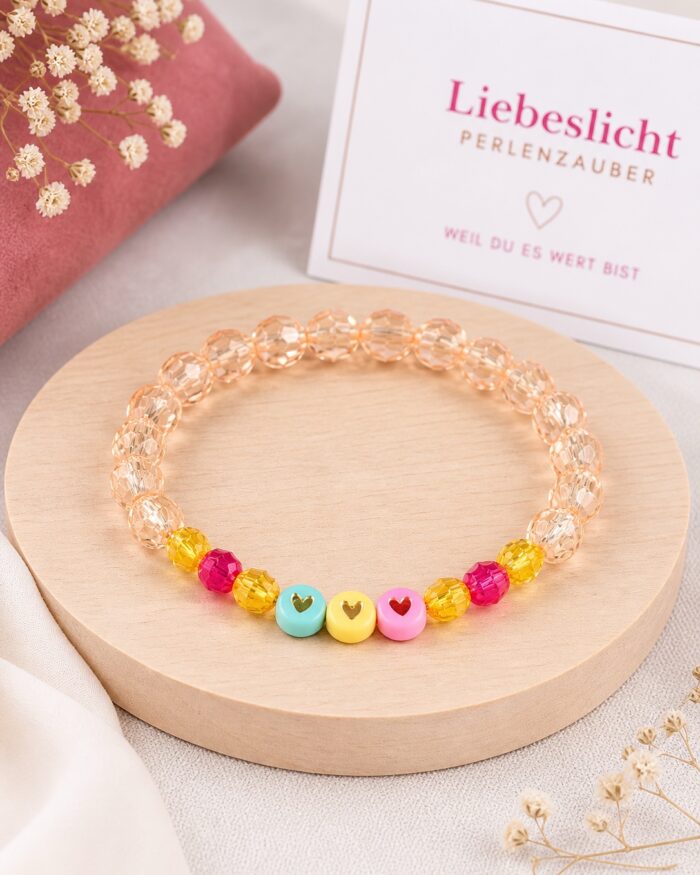 Happy Crystal Heart – Perlenarmband für Liebe, Selbstliebe & Weiblichkeit