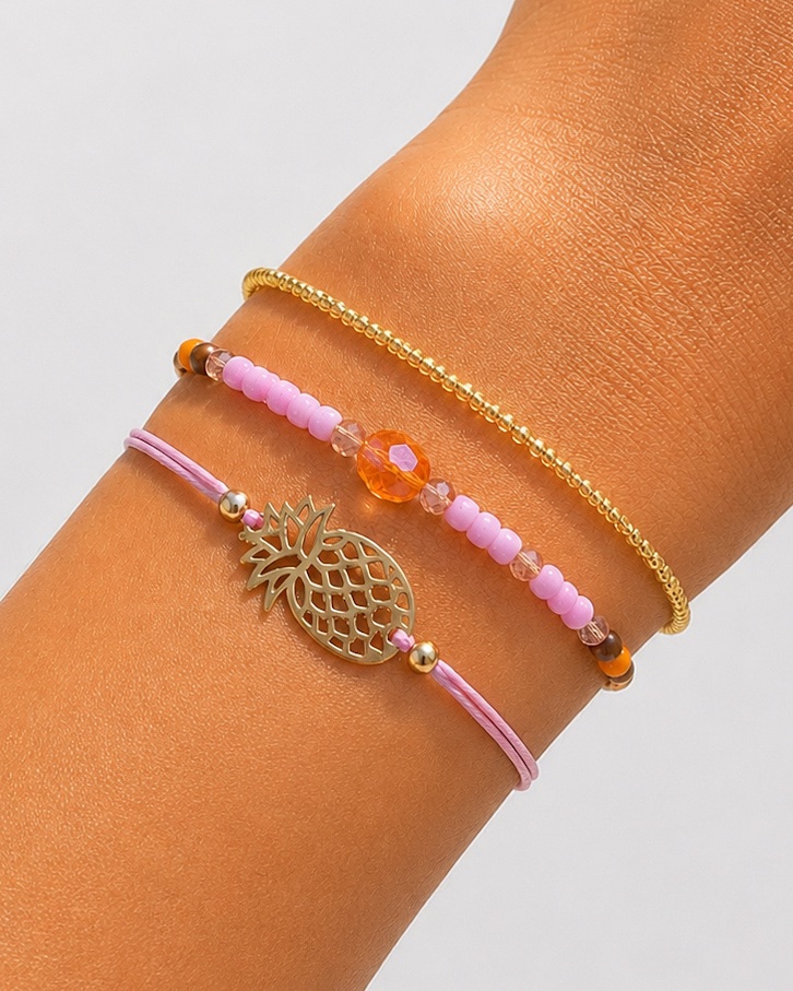 Ananas Vibes – 3er Armband-Set für Freude, Glück & Leichtigkeit – Bild 2