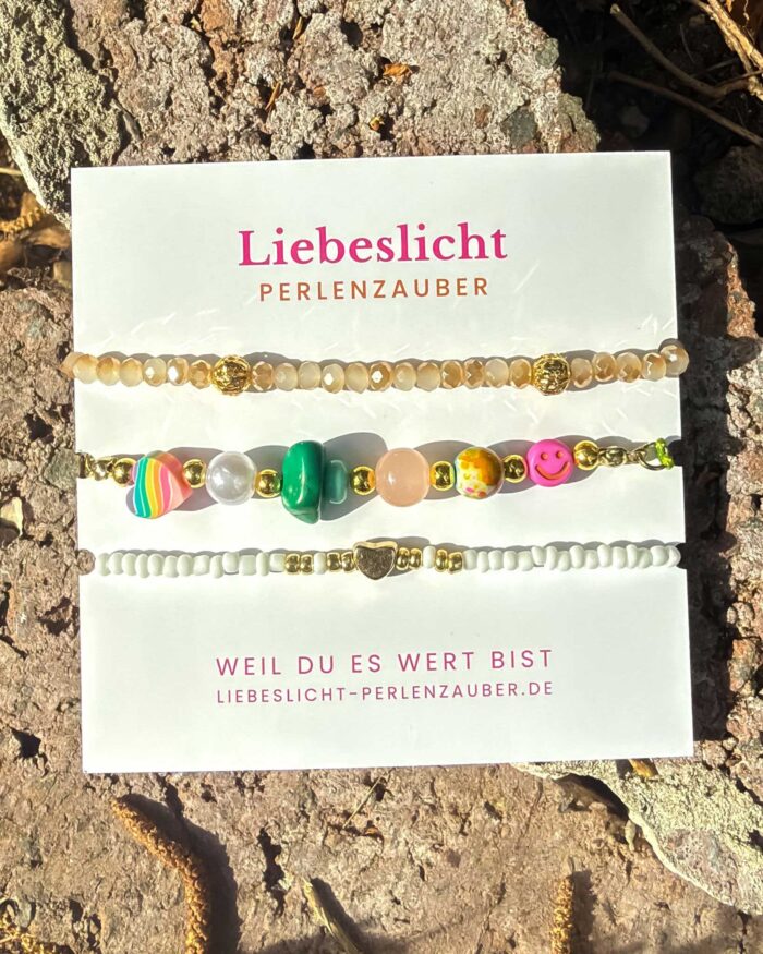 Happy Vibes – Liebeslicht Armband Set