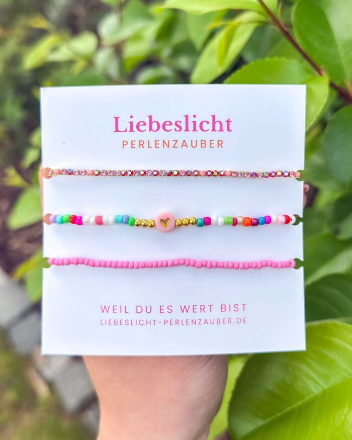 Herzensglück – 3er Armband-Set für Liebe, Selbstliebe & Weiblichkeit