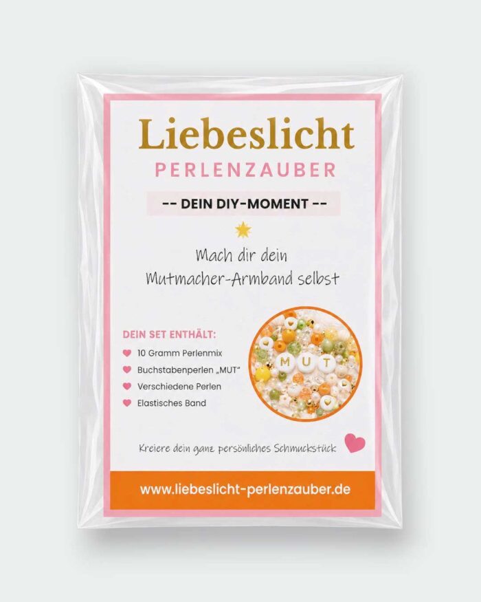 Mutmacher DIY-Perlenset – 10 Gramm in verschiedenen Farben inkl. elastischem Band