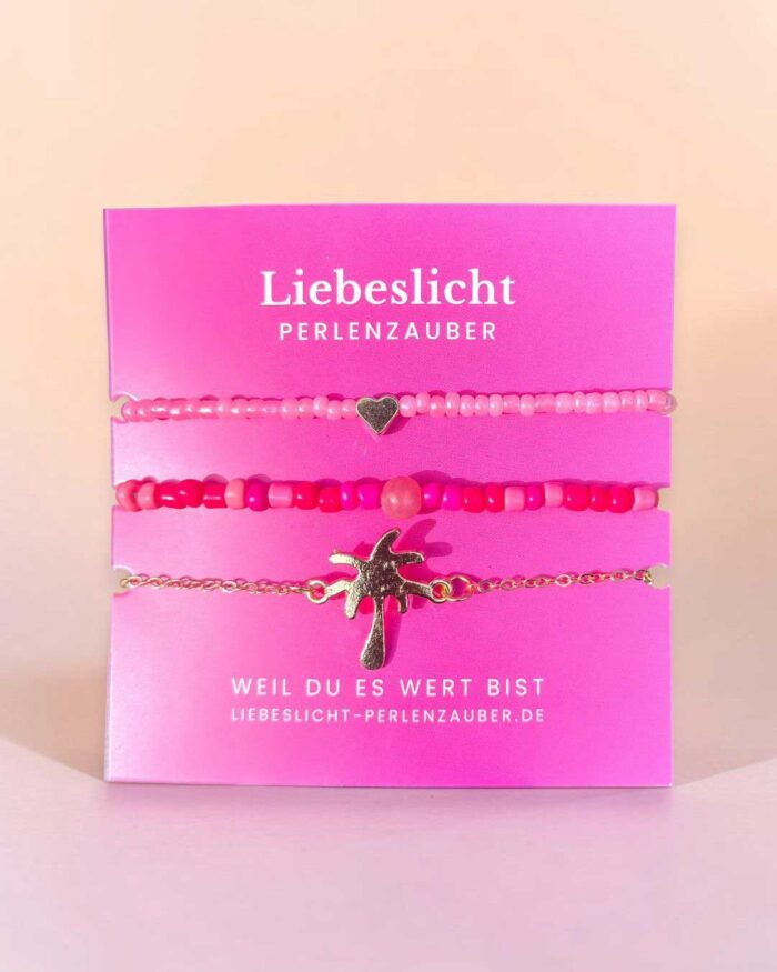 Pink Paradise – Liebeslicht Armband Set