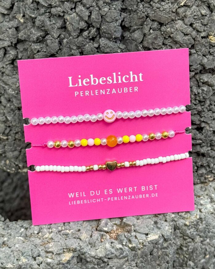 Sweet Smile – 3er Armband-Set für Freude, Glück & Leichtigkeit