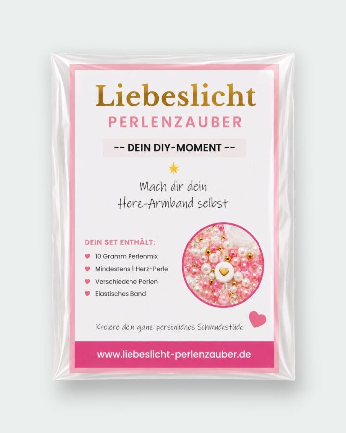 Herz DIY-Perlenset – 10 Gramm in verschiedenen Farben inkl. elastischem Band