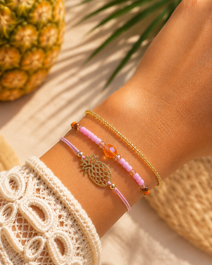 Ananas Vibes – 3er Armband-Set für Freude, Glück & Leichtigkeit