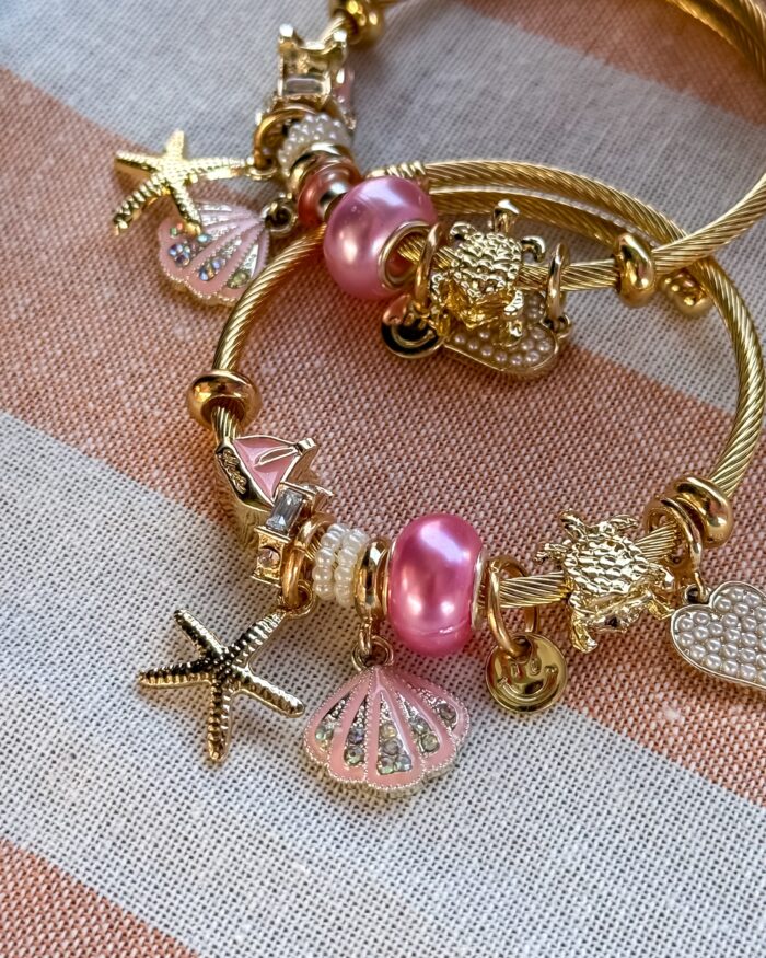 Herz am Meer – Rosa Charm Armband für Liebe, Selbstliebe & Weiblichkeit