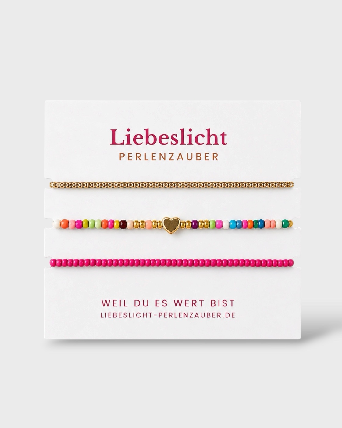 Kleines Goldherz – 3er Armband-Set für Liebe, Selbstliebe & Weiblichkeit – Bild 1