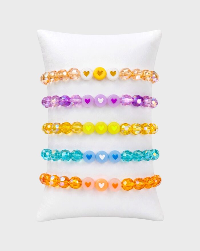 Herzensfarben dreierlei – Kristallperlenarmband für Liebe, Selbstliebe & Weiblichkeit