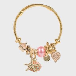 Meeresliebe – Charm Armband mit Muschel, Herz & Perle - Thumbnail Image 1