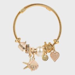 Meeresliebe – Charm Armband mit Muschel, Herz & Perle - Thumbnail Image 3