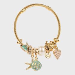 Meeresliebe – Charm Armband mit Muschel, Herz & Perle - Thumbnail Image 6