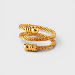 Golden Twist – verstellbarer Edelstahlring in Gold, Rosé oder Silber - Thumbnail Image 1