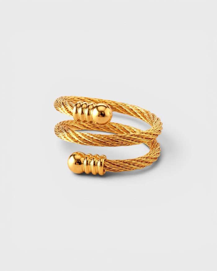 Golden Twist – verstellbarer Edelstahlring in Gold, Rosé oder Silber