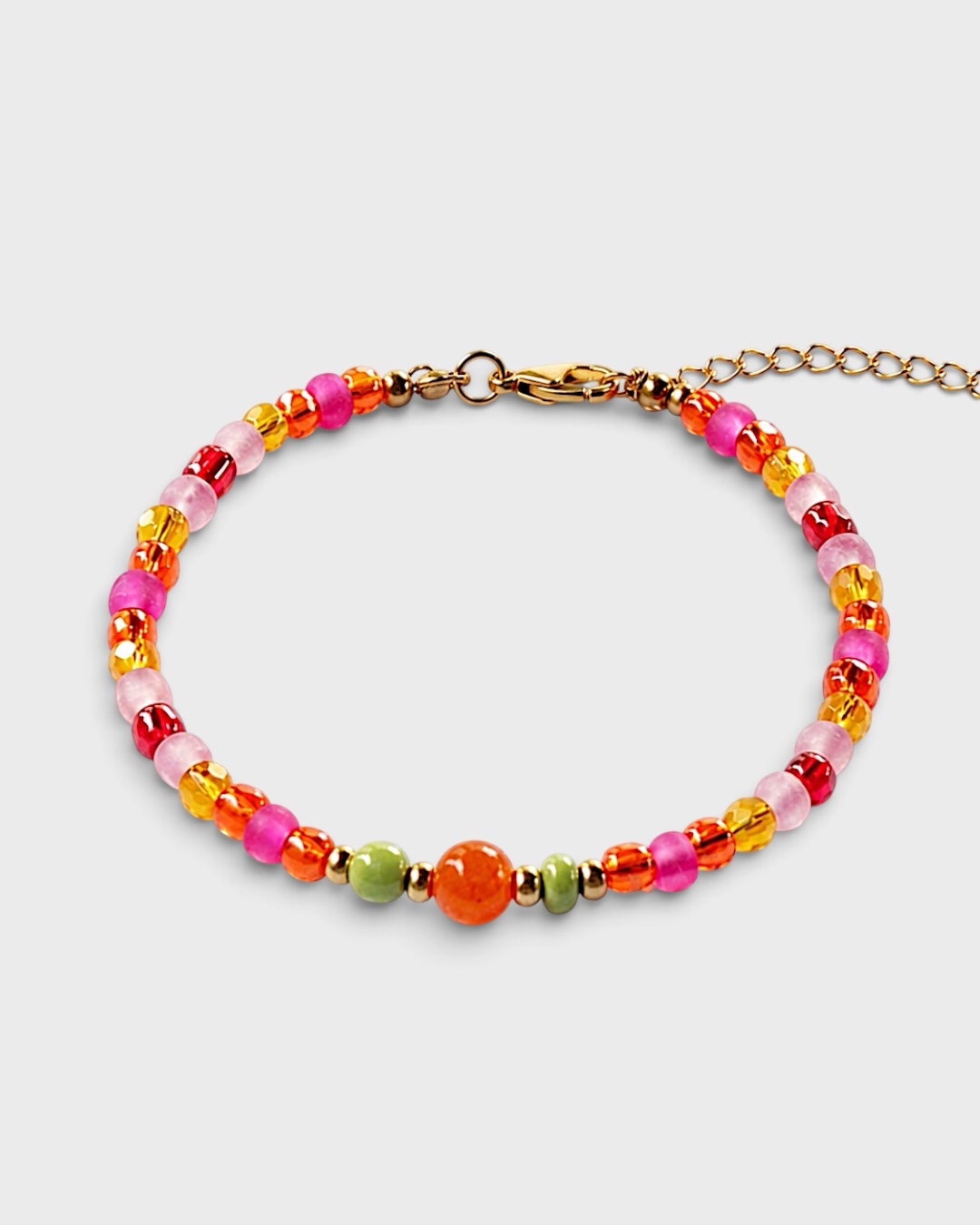 Aprikosentraum – Perlenarmband mit Karabinerverschluss – Bild 1