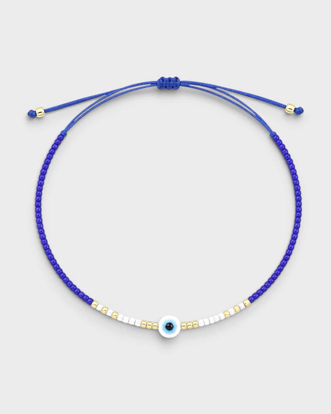 Glücksblick – zartes Perlenarmband mit Nazar-Auge, größenverstellbar – Bild 4