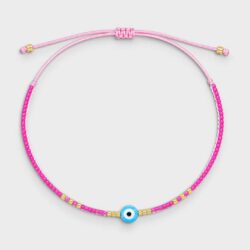 Glücksblick – zartes Perlenarmband mit Nazar-Auge, größenverstellbar - Thumbnail Image 5