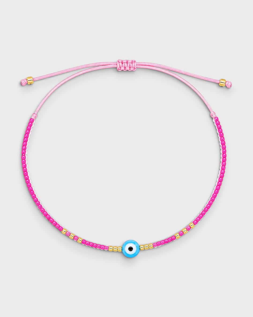 Glücksblick – zartes Perlenarmband mit Nazar-Auge, größenverstellbar – Bild 5
