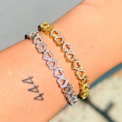 Herzfunkeln – Glitzer-Herzarmband in Gold oder Silber - Thumbnail Image 4
