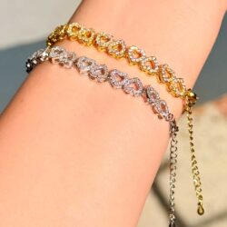 Herzfunkeln – Glitzer-Herzarmband in Gold oder Silber - Thumbnail Image 2
