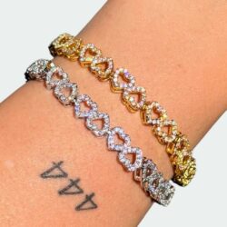 Herzfunkeln – Glitzer-Herzarmband in Gold oder Silber - Thumbnail Image 1
