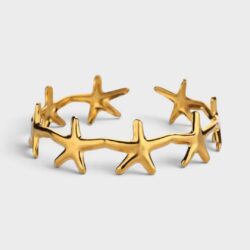Seesternliebe – goldfarbener biegsamer Armreif aus Edelstahl - Thumbnail Image 3