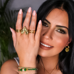 Big Heart Vibes – verstellbarer Edelstahl-Ring in Gold - Thumbnail Image 2