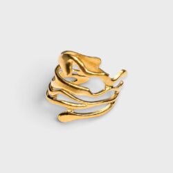 Freigeist – verstellbarer Edelstahl-Ring in Gold - Thumbnail Image 1